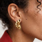 Boucles d’oreilles dorées effet plissé en acier inoxydable