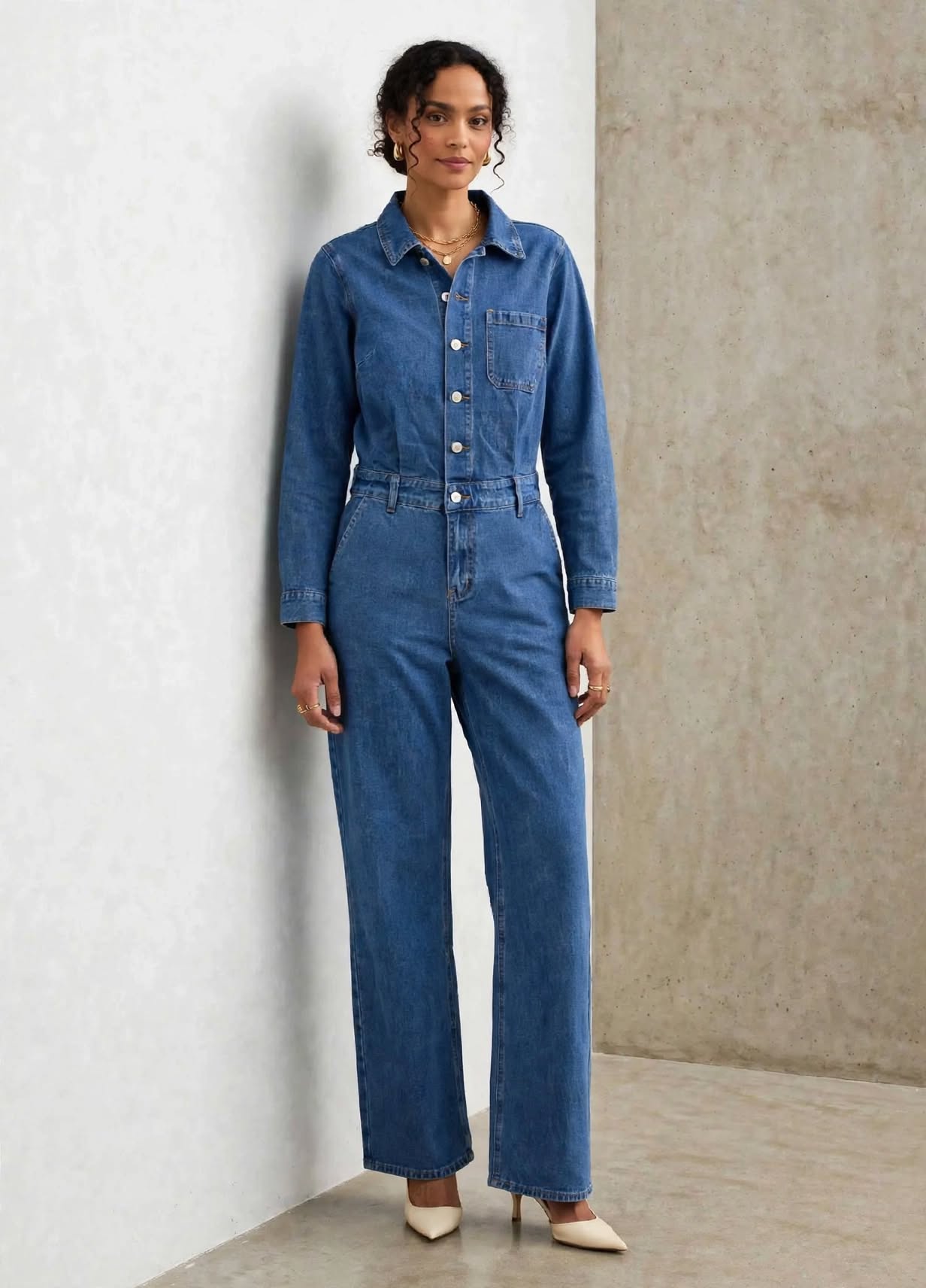 Combinaison en denim – Manches longues