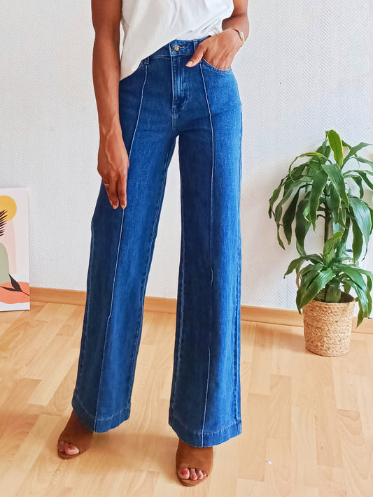 Jeans taille haute leg