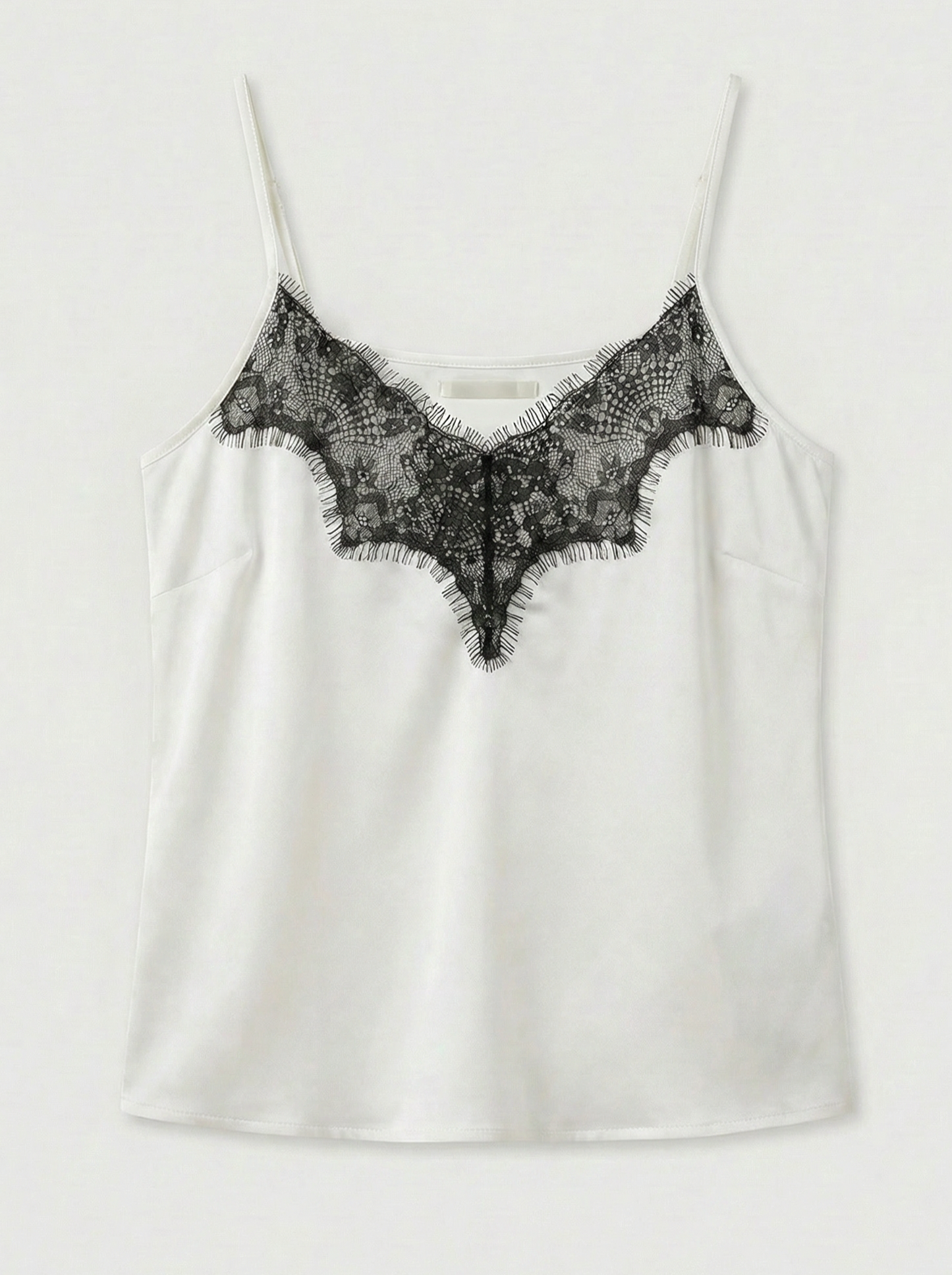 Top Caraco en Satin et Soie avec Détails Dentelle