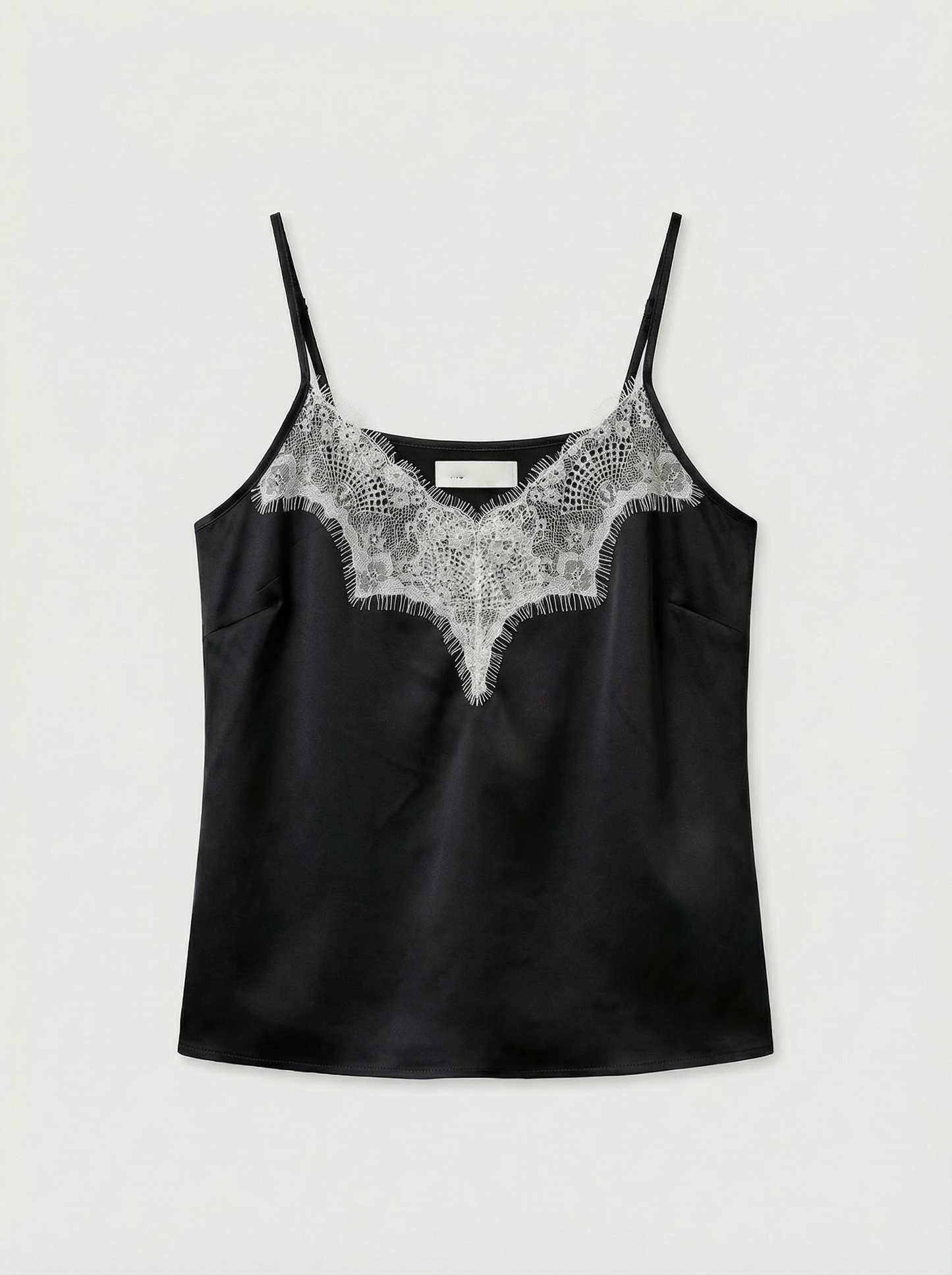 Top Caraco en Satin et Soie avec Détails Dentelle
