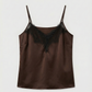 Top Caraco en Satin et Soie avec Détails Dentelle