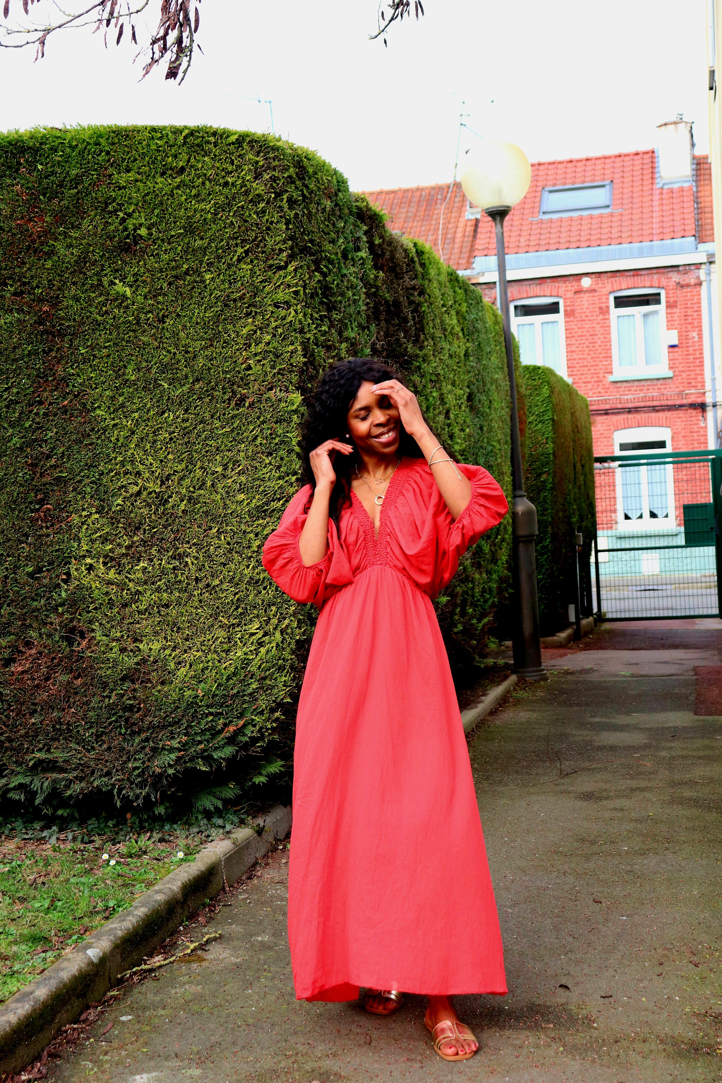 Robe Longue Chic Me Robe Rouge Manches Longues Robe été Longue