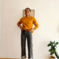 Jean loane esma shop gris à revers  retro
