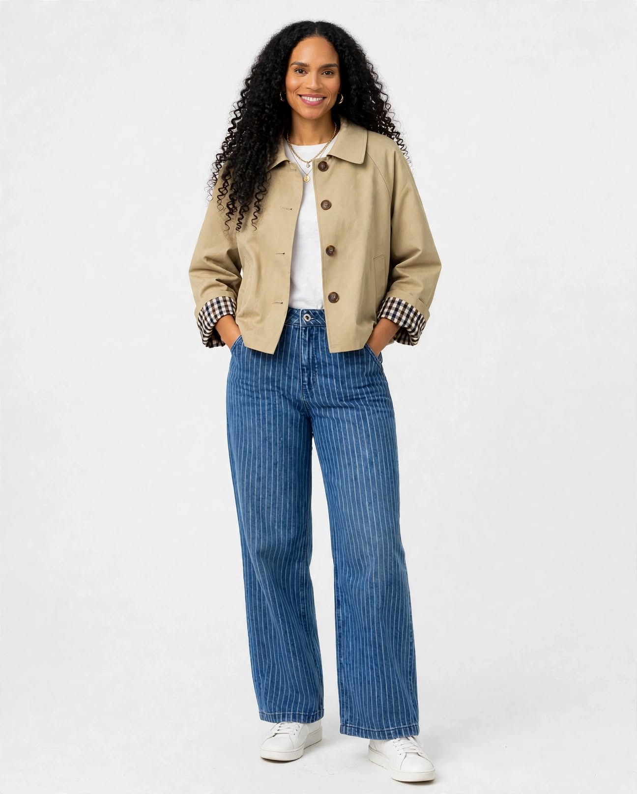 Jean taille haute rayé feminin esma shop