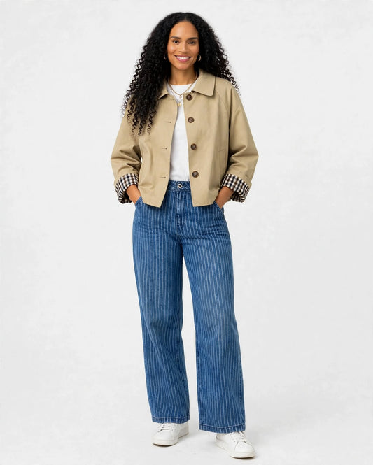 Jean taille haute rayé feminin esma shop