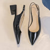 Sandales slingbacks vernis Noir