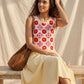 Top en crochet floral
