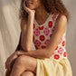 Top en crochet floral