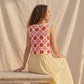 Top en crochet floral