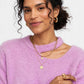 pull ajouré manches courtes violet