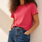 T-shirt Coton Rayé Rose et Rouge – Martinière