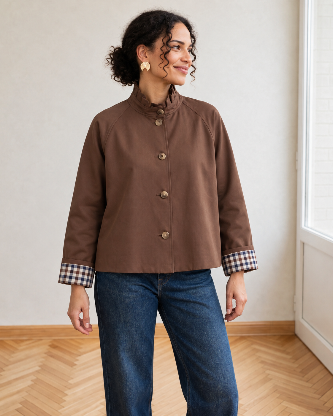 trench tendance court carreaux de vichy 