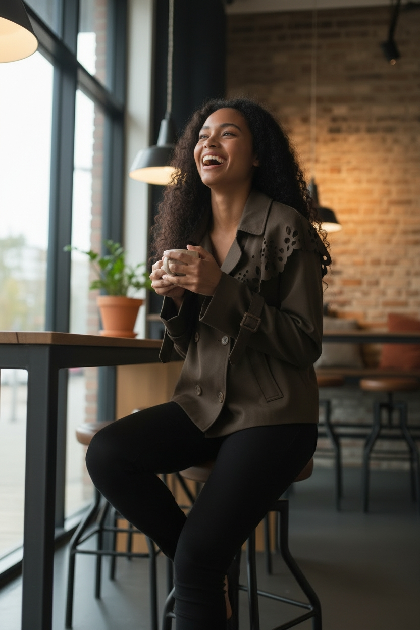 Trench court détail cape vareuse 