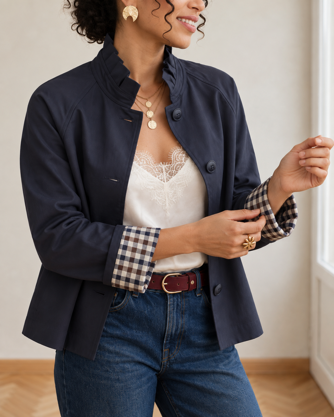 Veste manches à revers Olivia 
