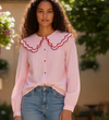 blouse coton rose femme face
