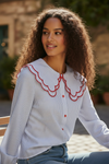 blouse rayures bleues col vareuse face Esma shop