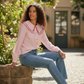 blouse rose tenue casual femme
