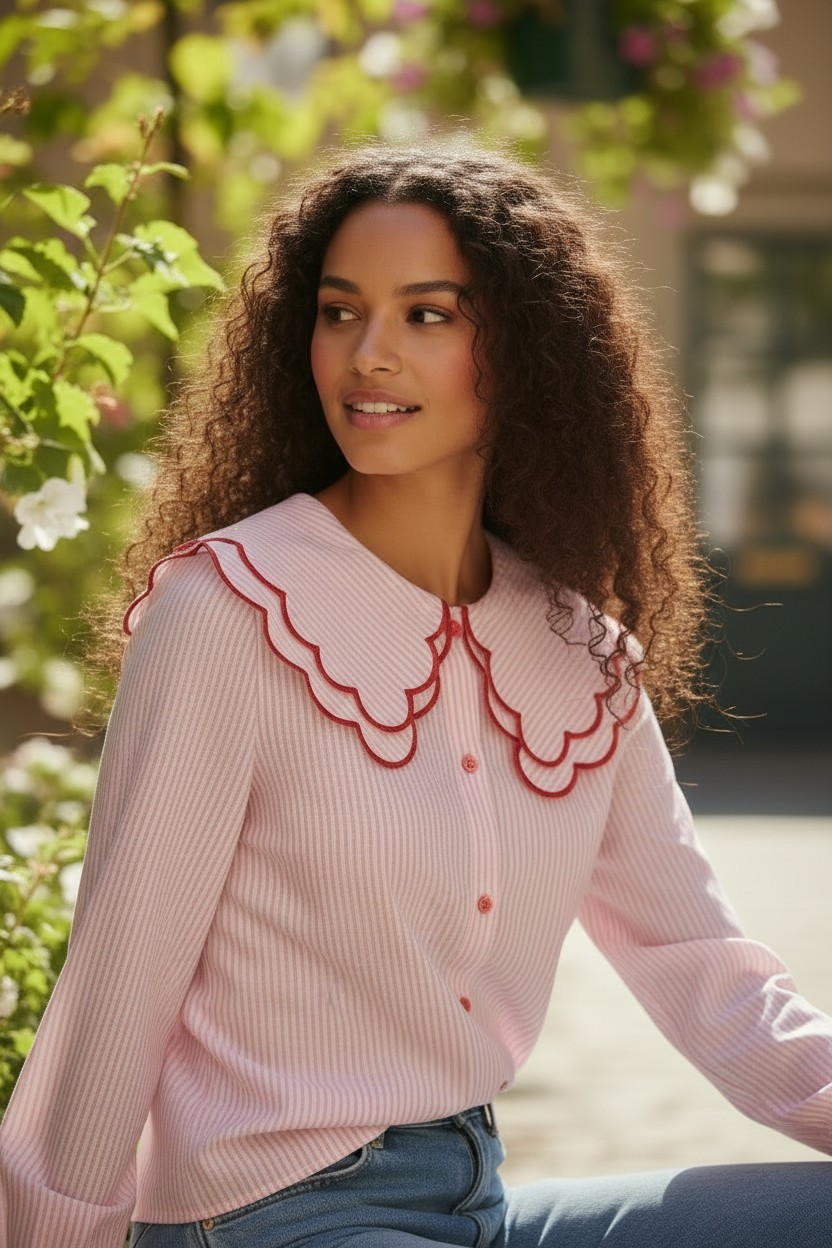 blouse rose tenue casual femme