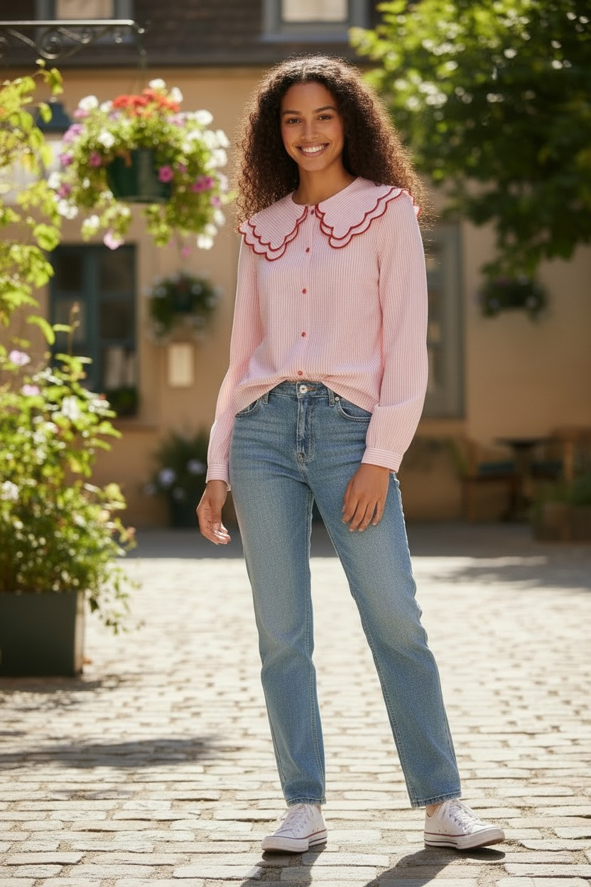 blouse rose tenue casual femme esma shop