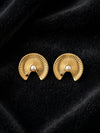 boucles oreilles demi coquillage acier inoxydable dore femme