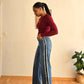 détail couture côté jean femme straight tendance