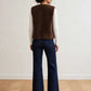  dos gilet teddy sans manches marron coupe droite femme esma shop