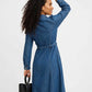 dos robe en jean midi coupe evasee femme