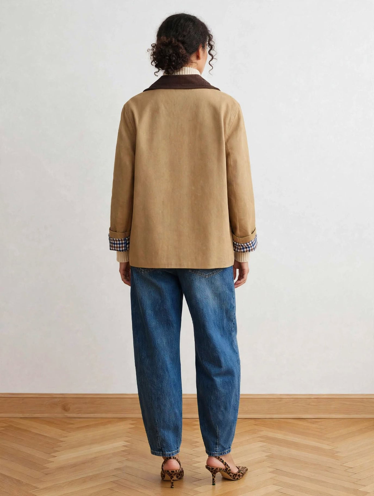 dos veste chore jacket beige femme coupe droite esma shop 