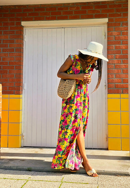 Robe femme été, fluide, longue ,fleurie, mode femme, lille, france , tendance