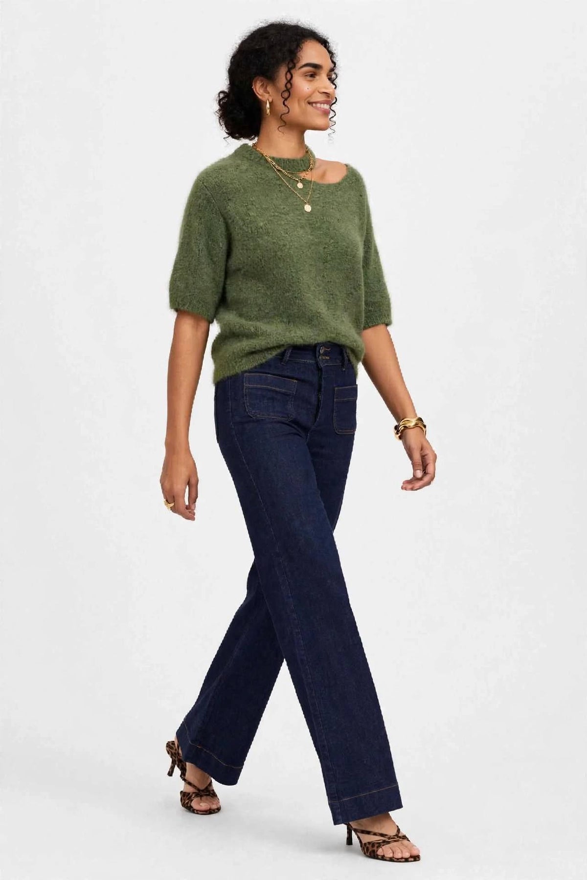 Jean taille haute coupe Flare Elena