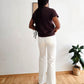 haut basique col rond chocolat coupe classique esma shop