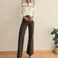 jean flare femme marron taille haute tendance