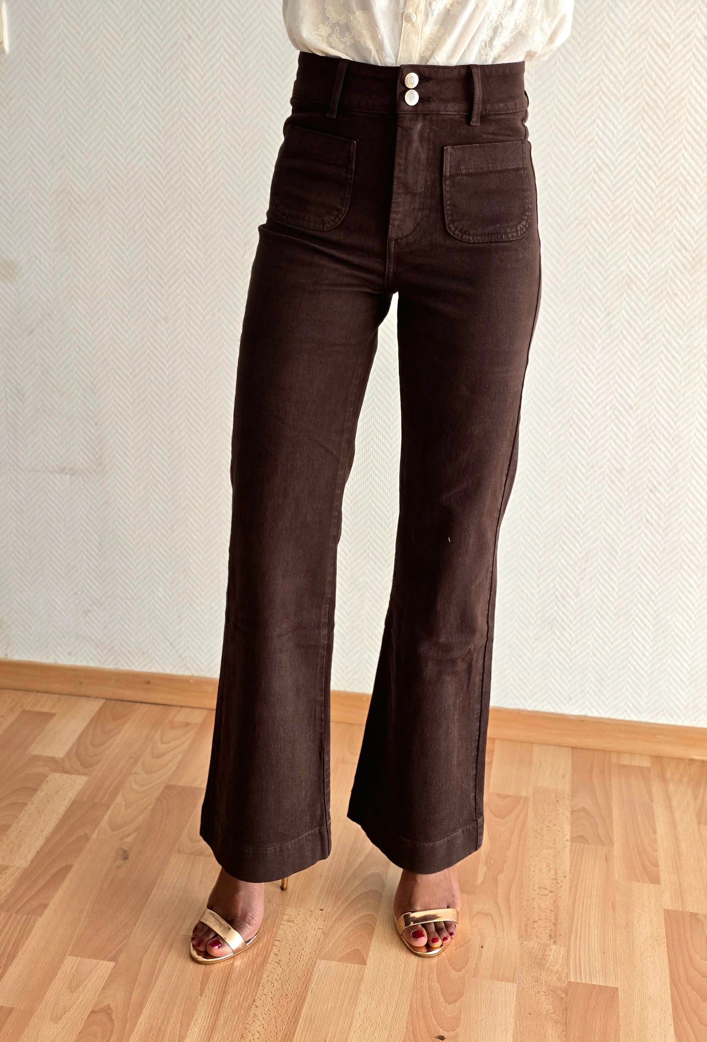 jean flare taille haute femme look allongeant