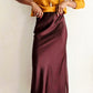 jupe longue chocolat élégante femme look soirée