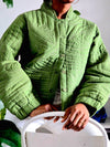 bomber vert, bomber matelassé femme, veste streetwear femme, bomber brodé, mode urbaine chic