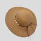 capeline femme été, chapeau large bohème, capeline beige et camel, chapeau pierres décoratives, capeline élégante plage, accessoire été femme esma shop