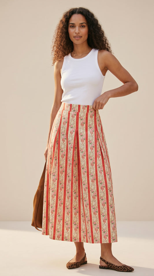 Jupe Longue Coton Imprimé – Maxi Jupe Légère Été