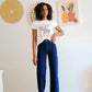 Jean wide leg taille haute