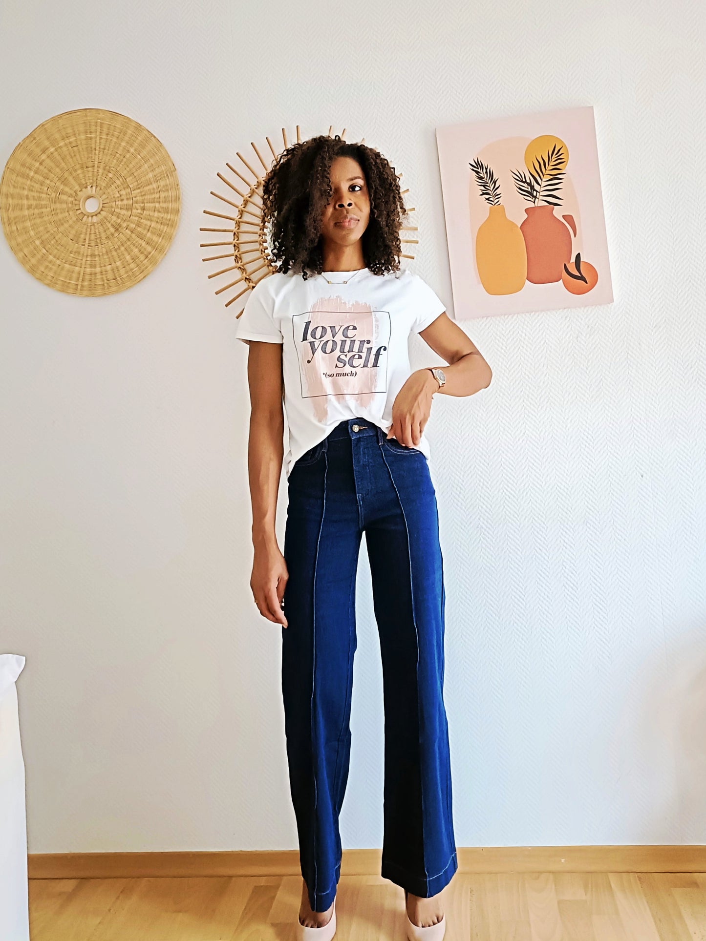 Jean wide leg taille haute