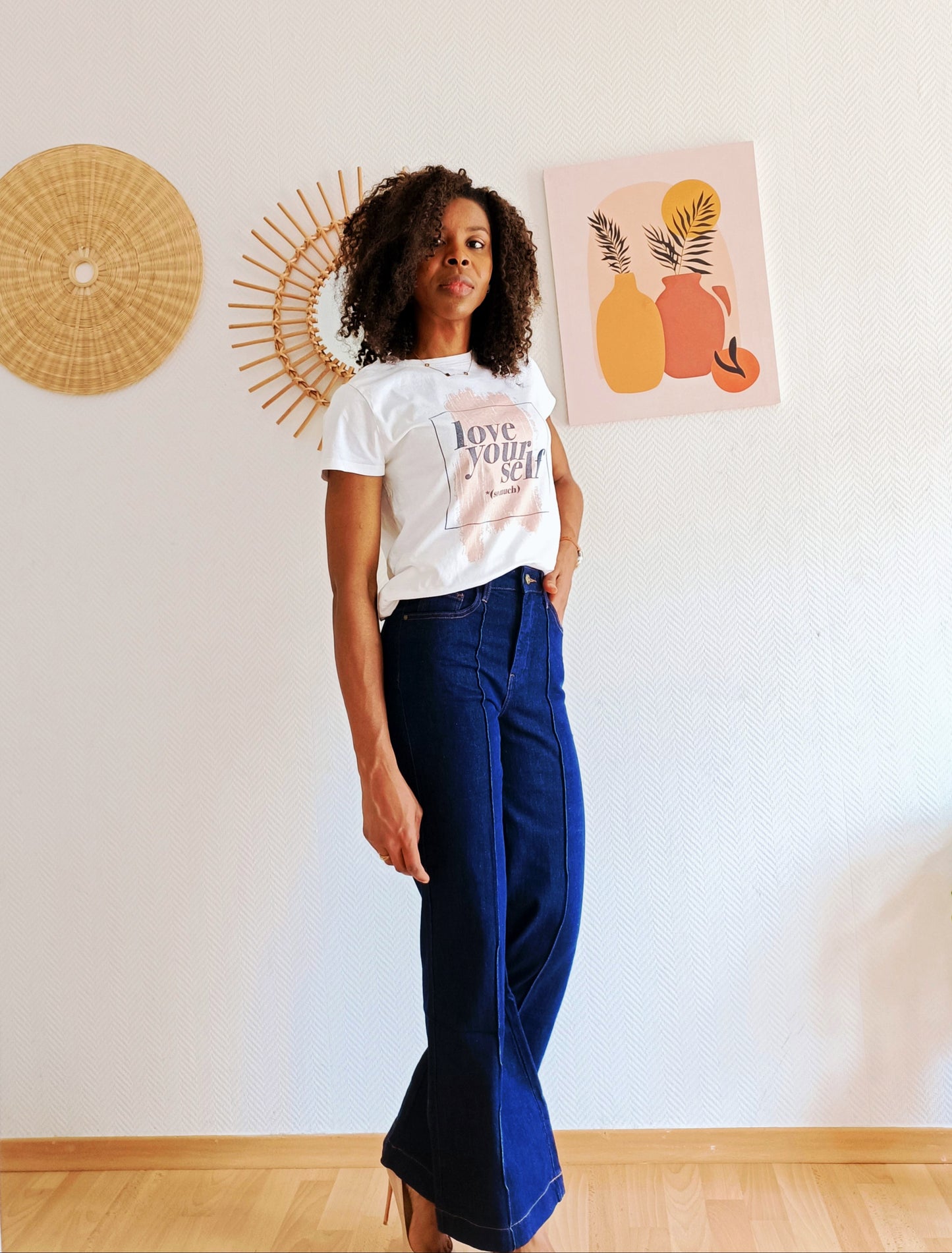 Jean wide leg taille haute