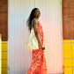  robe longue dos nu, robe fluide rouge et blanche, robe été viscose femme, robe à nouer au cou, robe vaporeuse été, robe maxi chic été