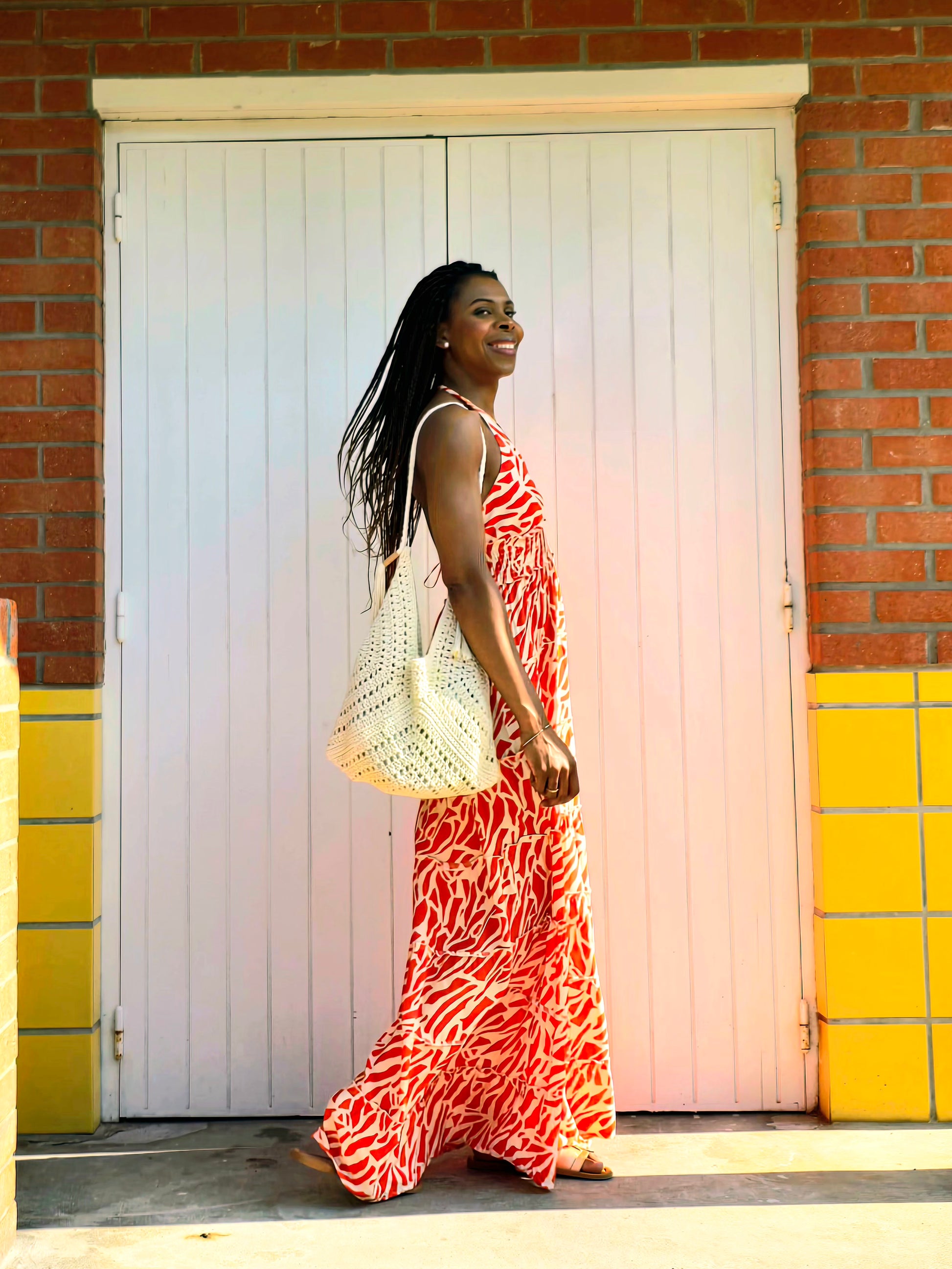  robe longue dos nu, robe fluide rouge et blanche, robe été viscose femme, robe à nouer au cou, robe vaporeuse été, robe maxi chic été