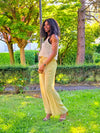 pantalon fluide vert femme, pantalon été léger, pantalon vert bohème, pantalon à cordon Esma Shop, tenue confortable femme,plage, piscine 
