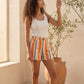 Short Taille Haute Rayé Coton
