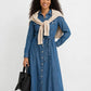 robe midi en jean femme avec ceinture assortie face