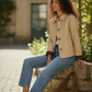 trench court marron femme face Esma shop