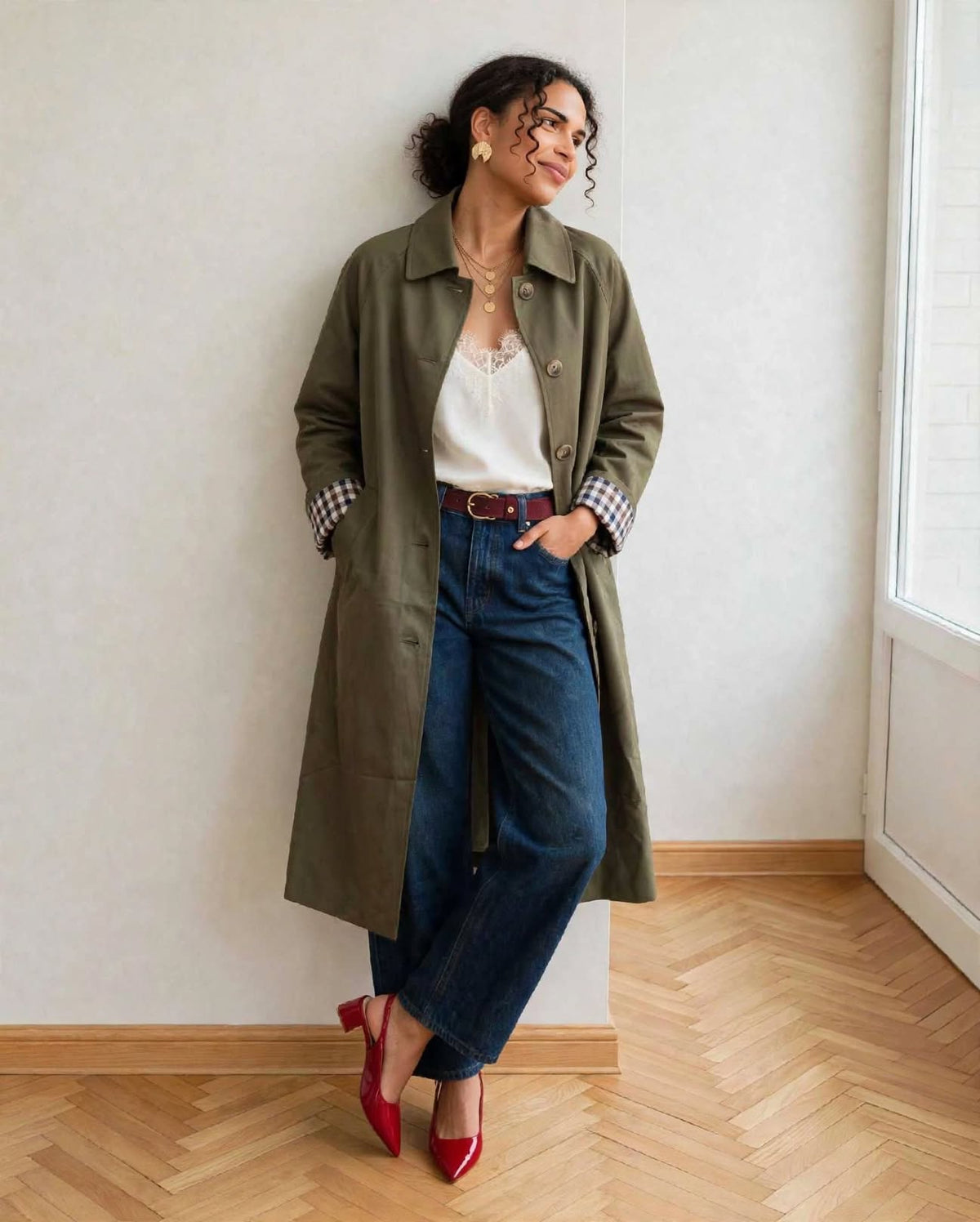 Trench mi saison long sylvie