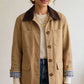  veste workwear femme beige sable col velours marron vue face esmashop