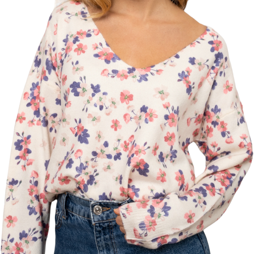 Pull imprimé floral